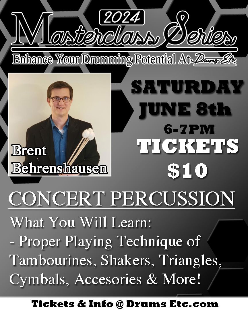 Concert Percussion Masterclass By Brent Behrenshausen at Drums Etc.