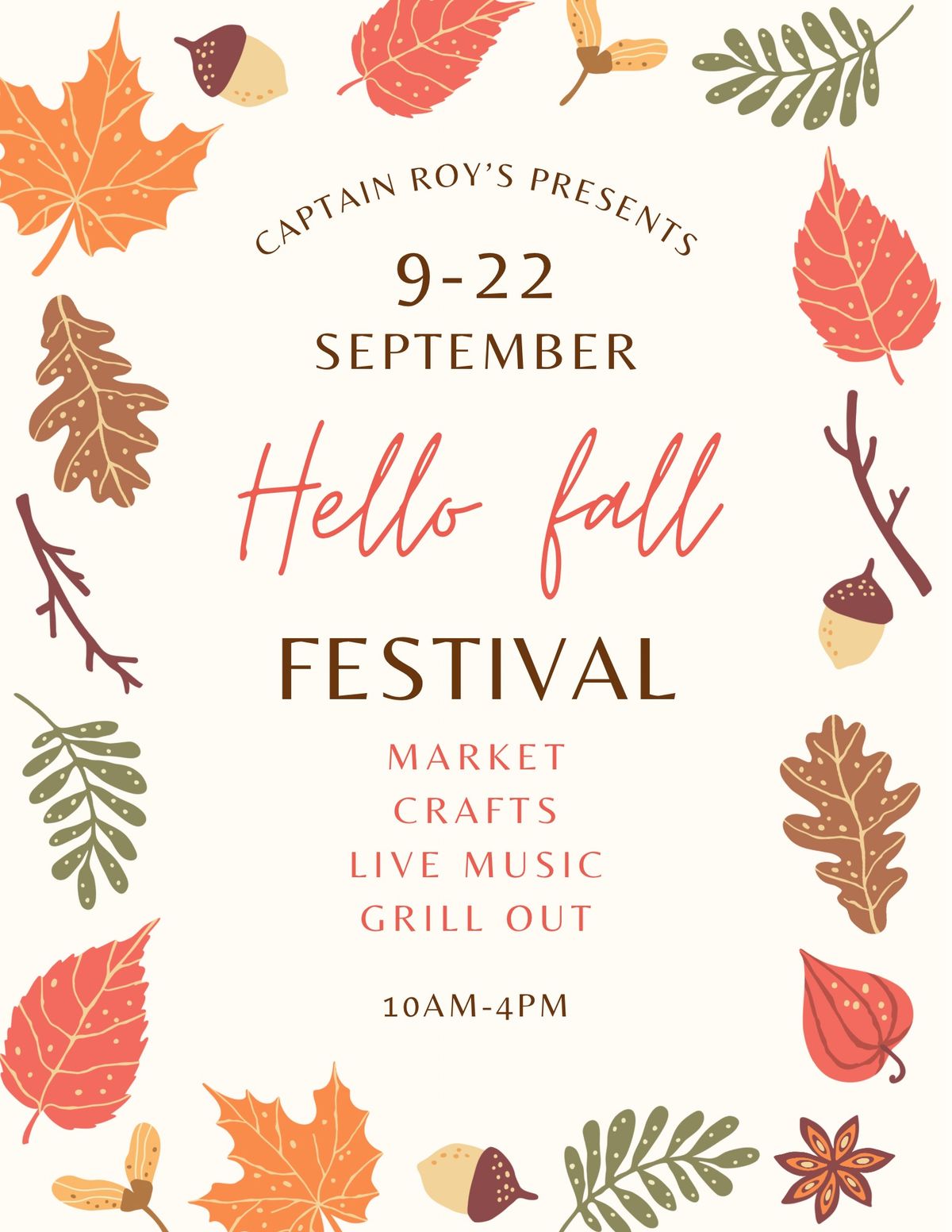 Hello Fall Festival @ Captain Roy\u2019s 