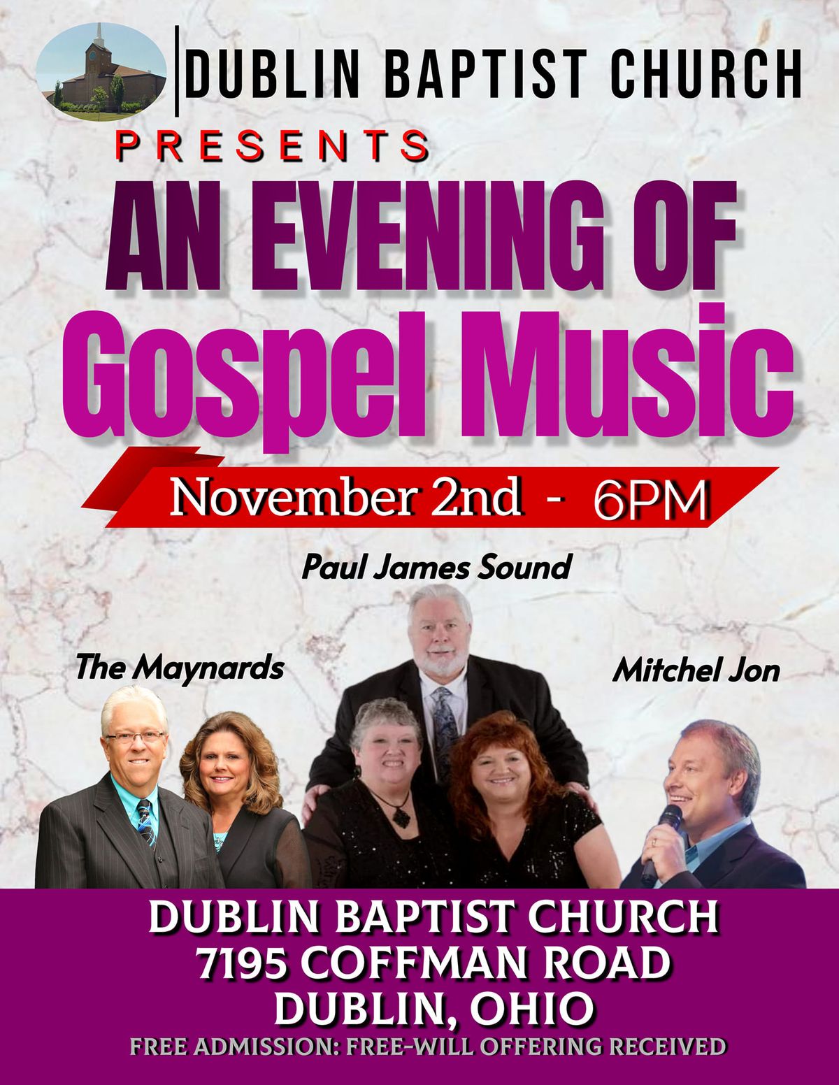 SAVE THE DATE: An Evening of Gospel Music