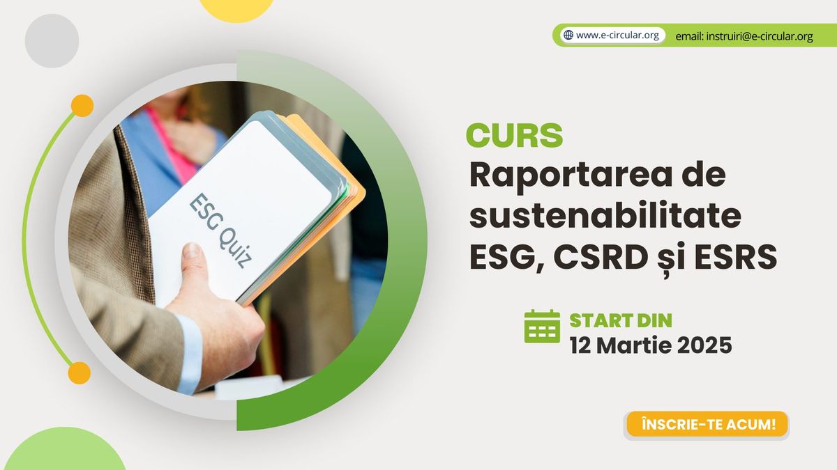 Curs: Raportarea de sustenabilitate: ESG, CSRD s\u0326i ESRS