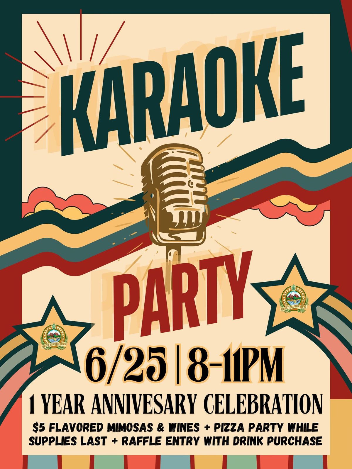 Oak Creek Brewery's 1-Year Anniversary Karaoke Night Party!