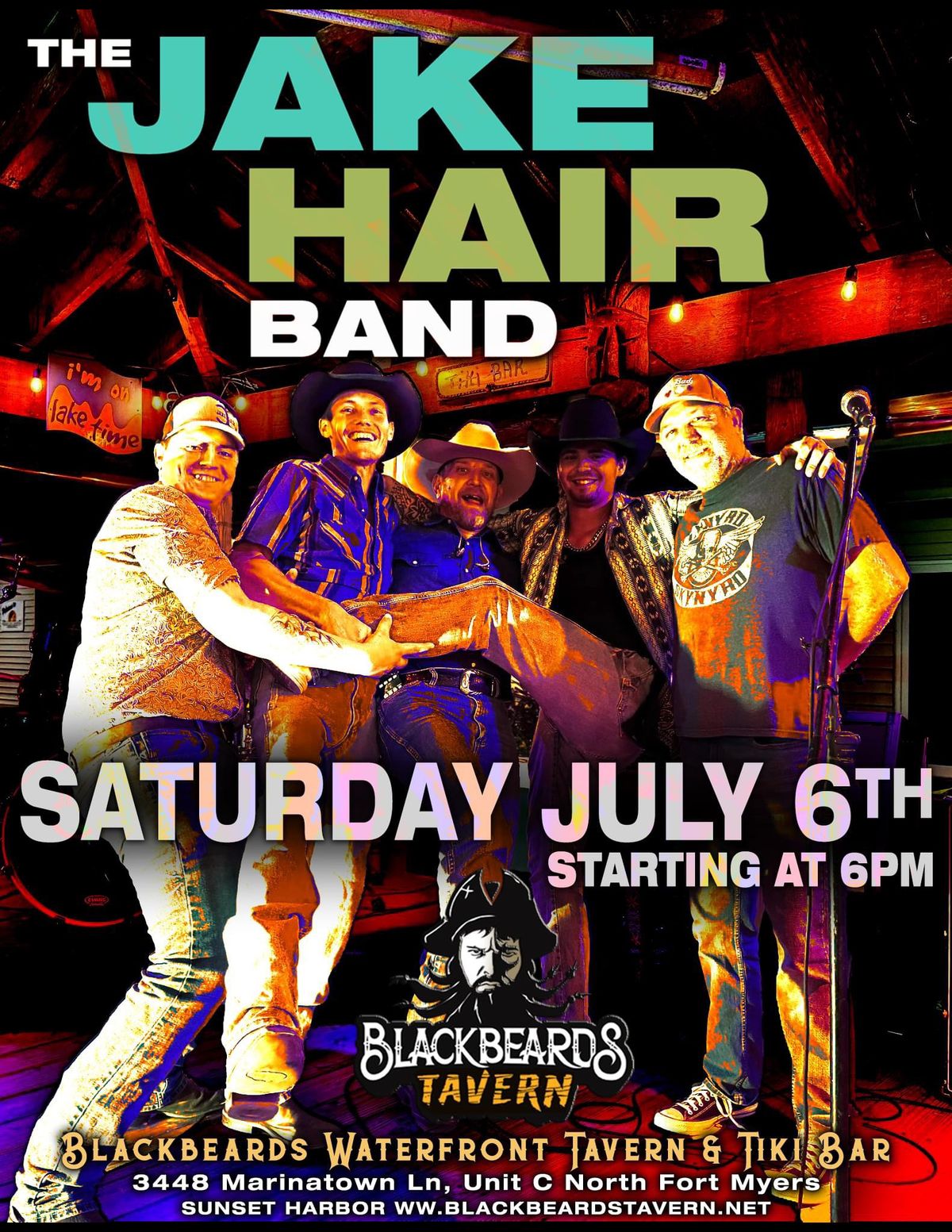 The Jake Hair Band LIVE! in N. Fort Myers  Blackbeard's Tavern    \u2022 Saturday July 6th \u2022