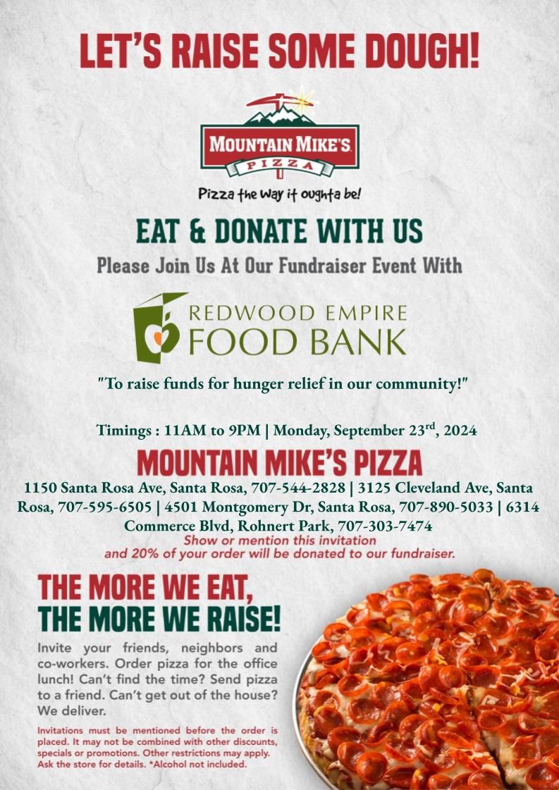 Slice for a Cause! Join us at Mountain Mike's Pizza for a delicious fundraiser night. 