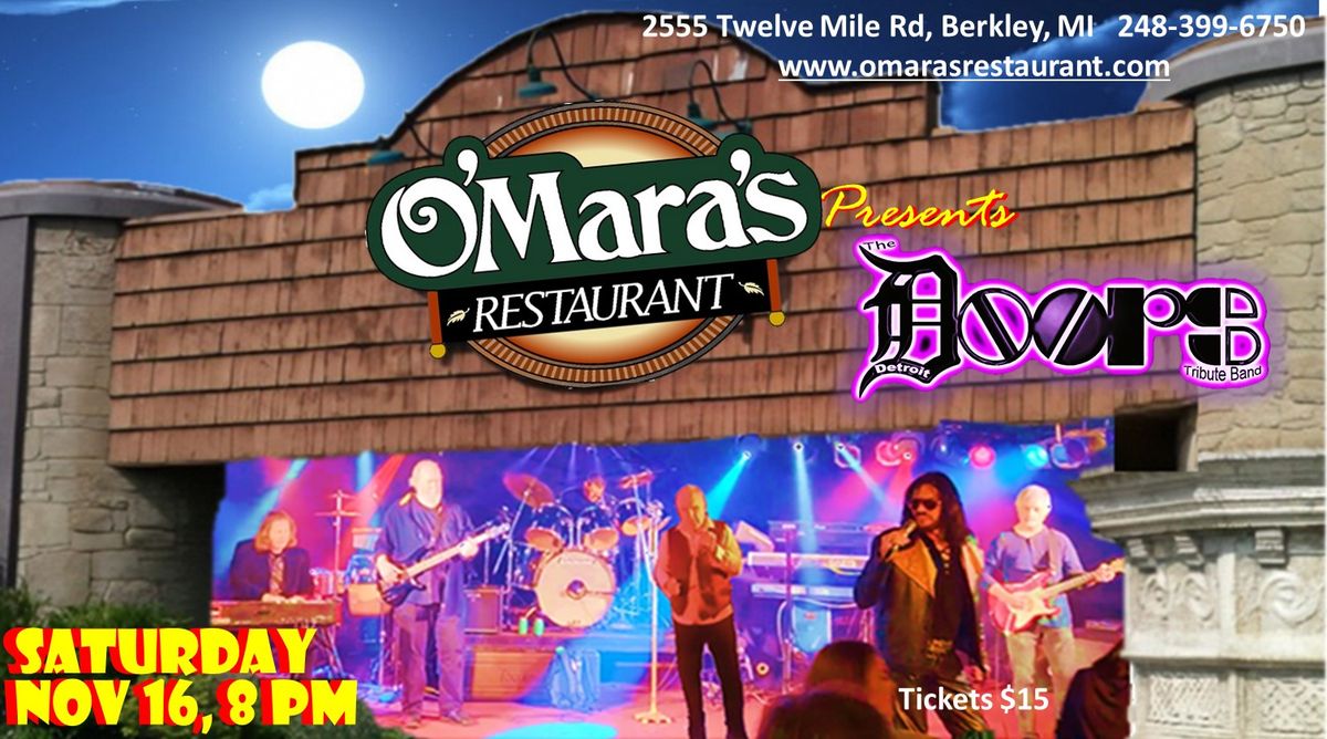 The Detroit Doors Perform The Music Of The Doors @ O'Mara's Berkley Saturday Nov. 16 8pm $15