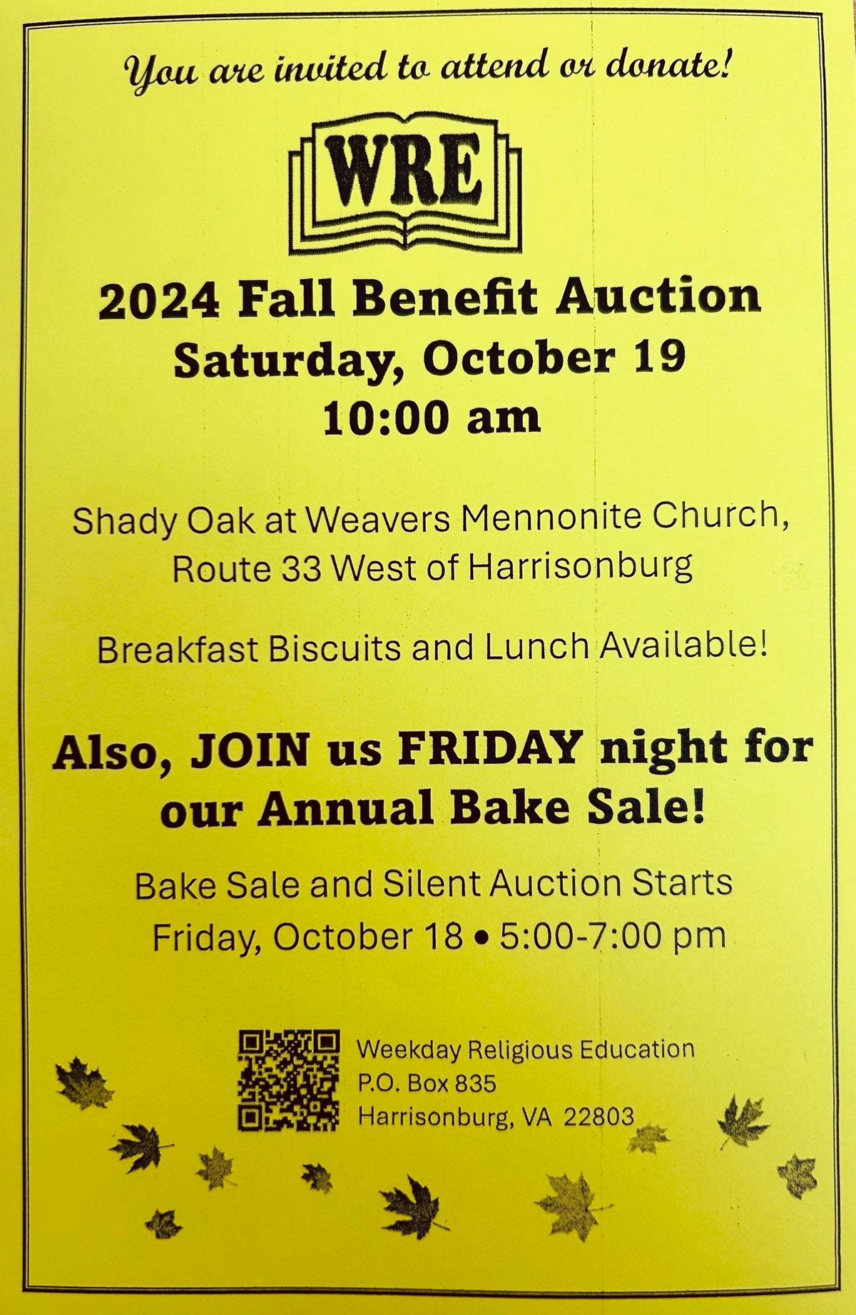 WRE Fall Benefit Auction