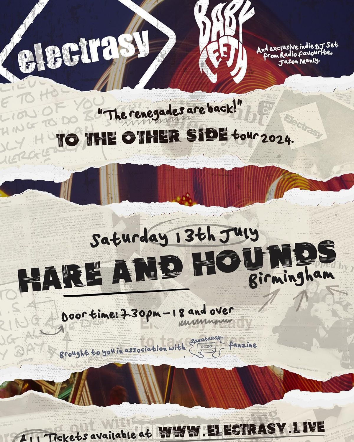 Electrasy LIVE + Baby Teeth + DJ Jason Manly \u2014\u2014 Hare & Hounds - Birmingham
