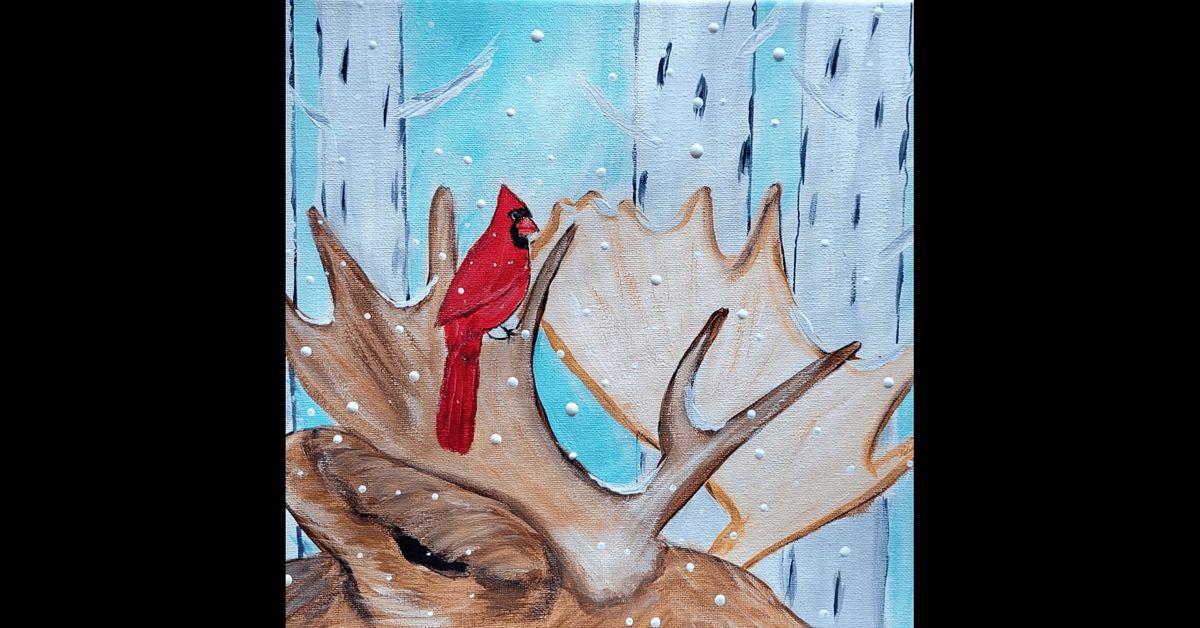 Paint, Party 'n' Sip "Winter Moose & Friend"