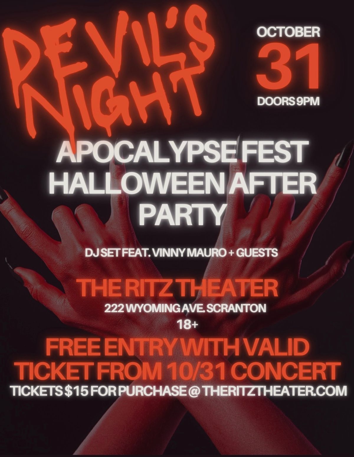 Devil\u2019s Night: Apocalypse Fest Halloween Afterparty