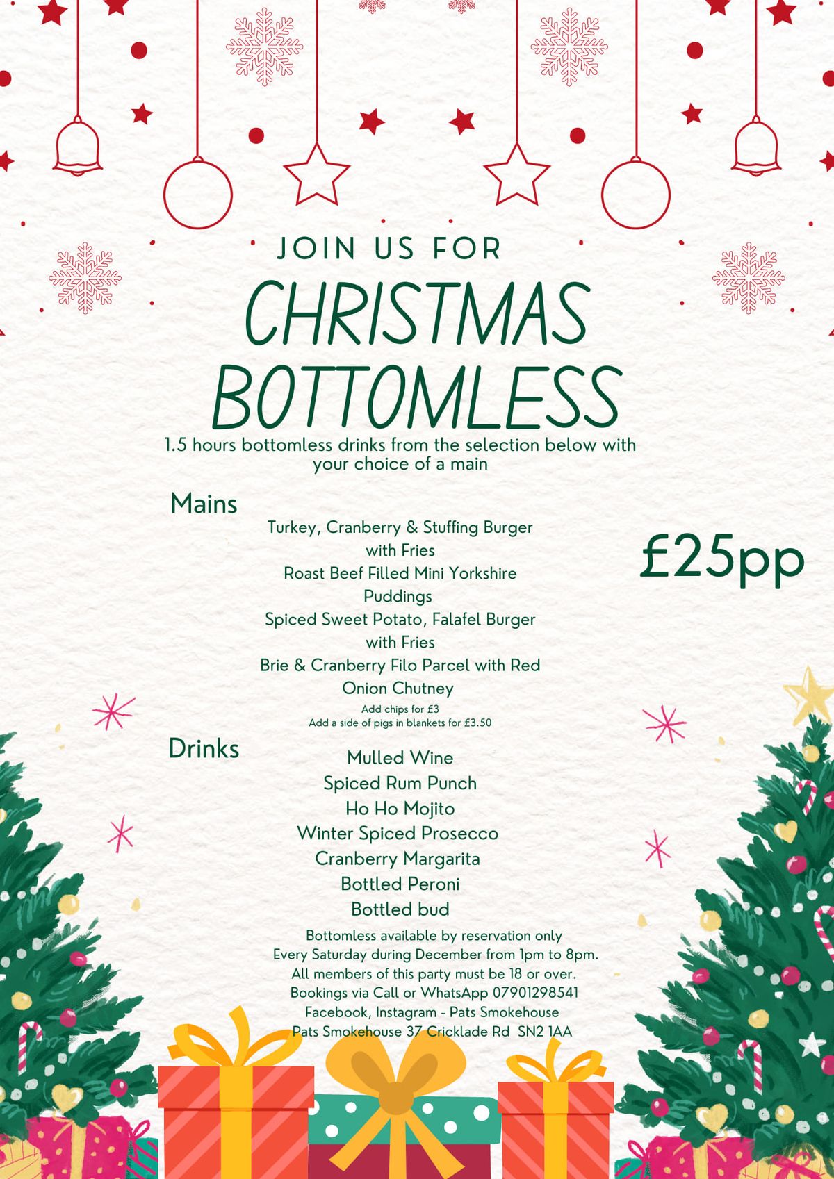 Christmas Bottomless Brunch at Pats Smokehouse