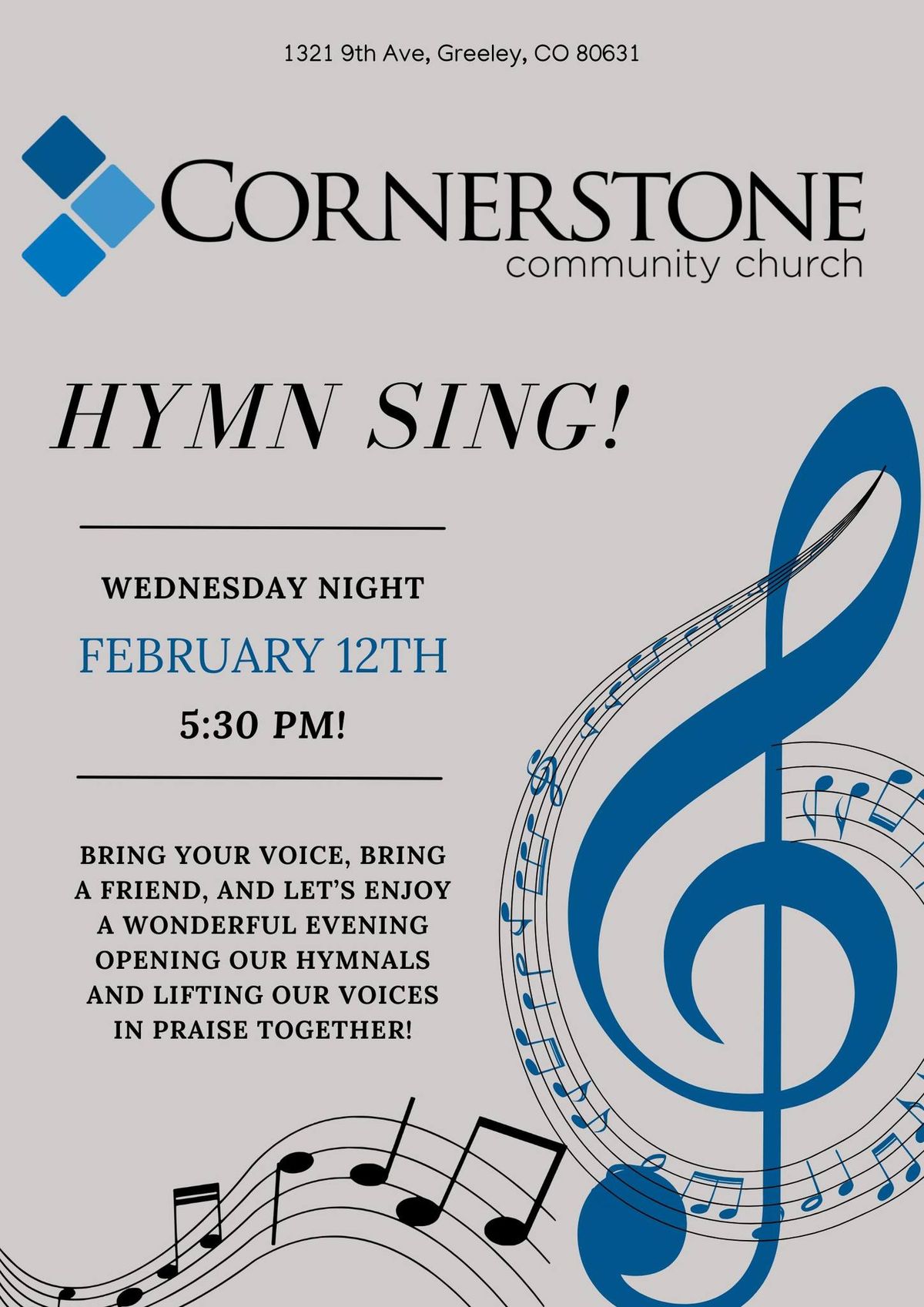 Cornerstone Hymn Sing!