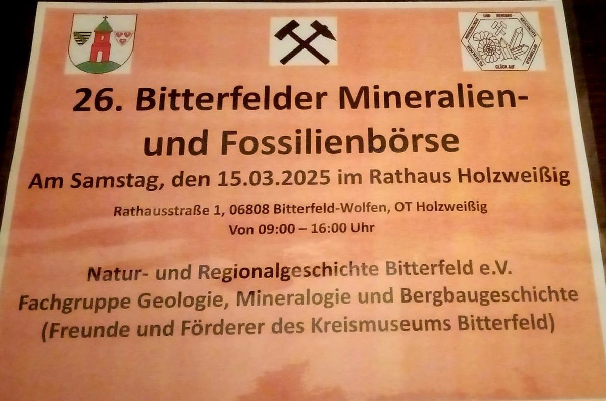 26. Mineralien- und Fossilienb\u00f6rse der FG Geologie, Mineralogie und Bergbaugeschichte. 