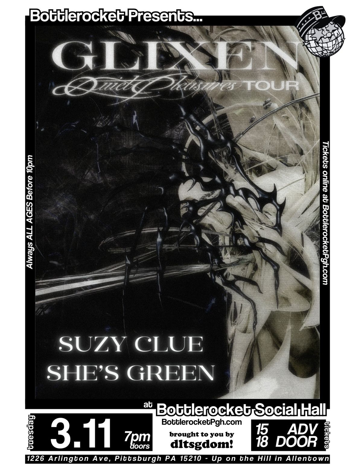 Glixen w\/ Suzy Clue + She's Green at Bottlerocket Social Hall