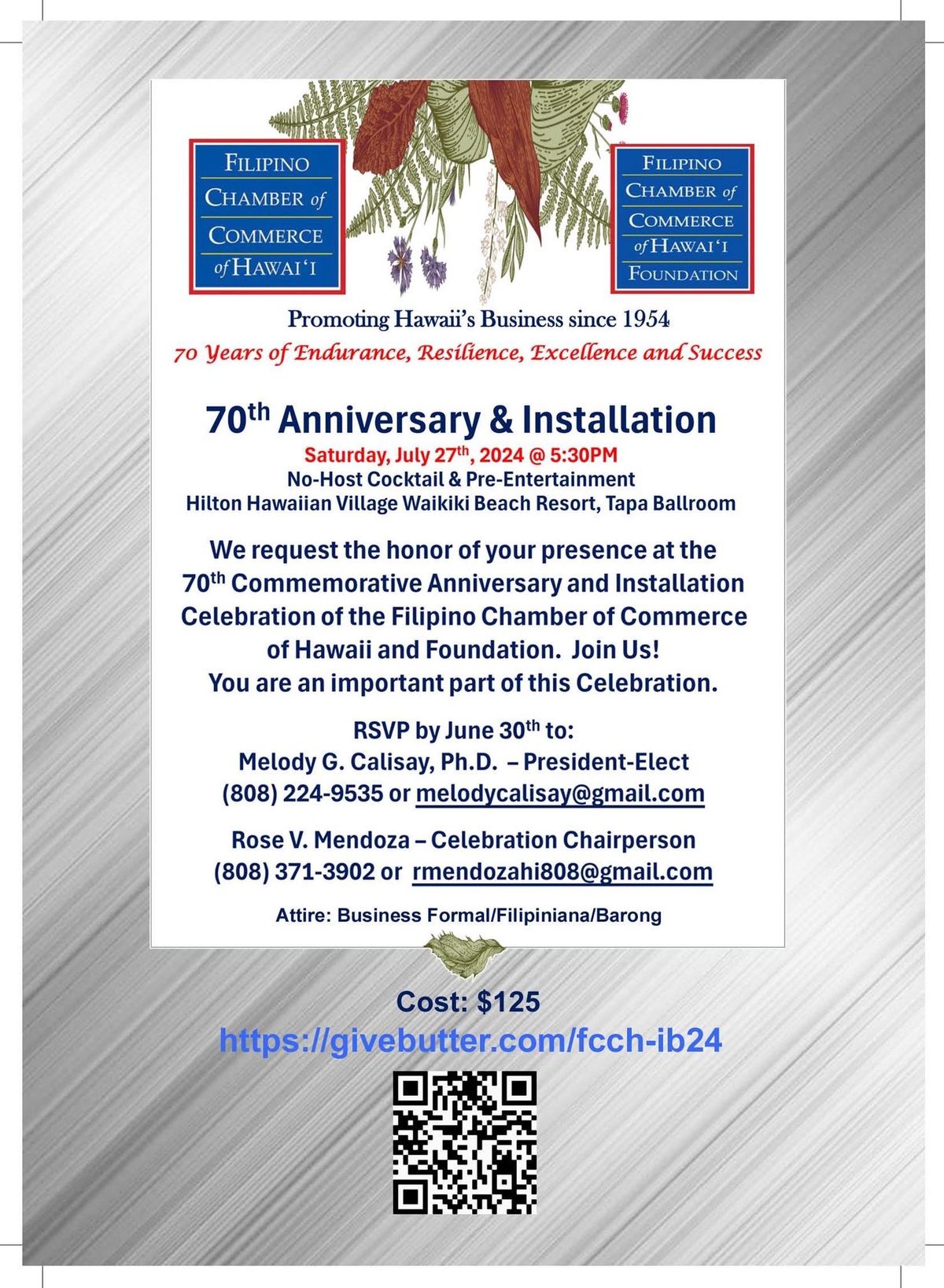 70th anniversary & installation event