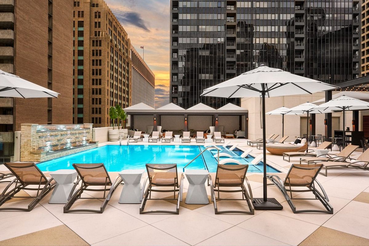 BLACK SWAN YOGA AT POOL ADOLPHUS