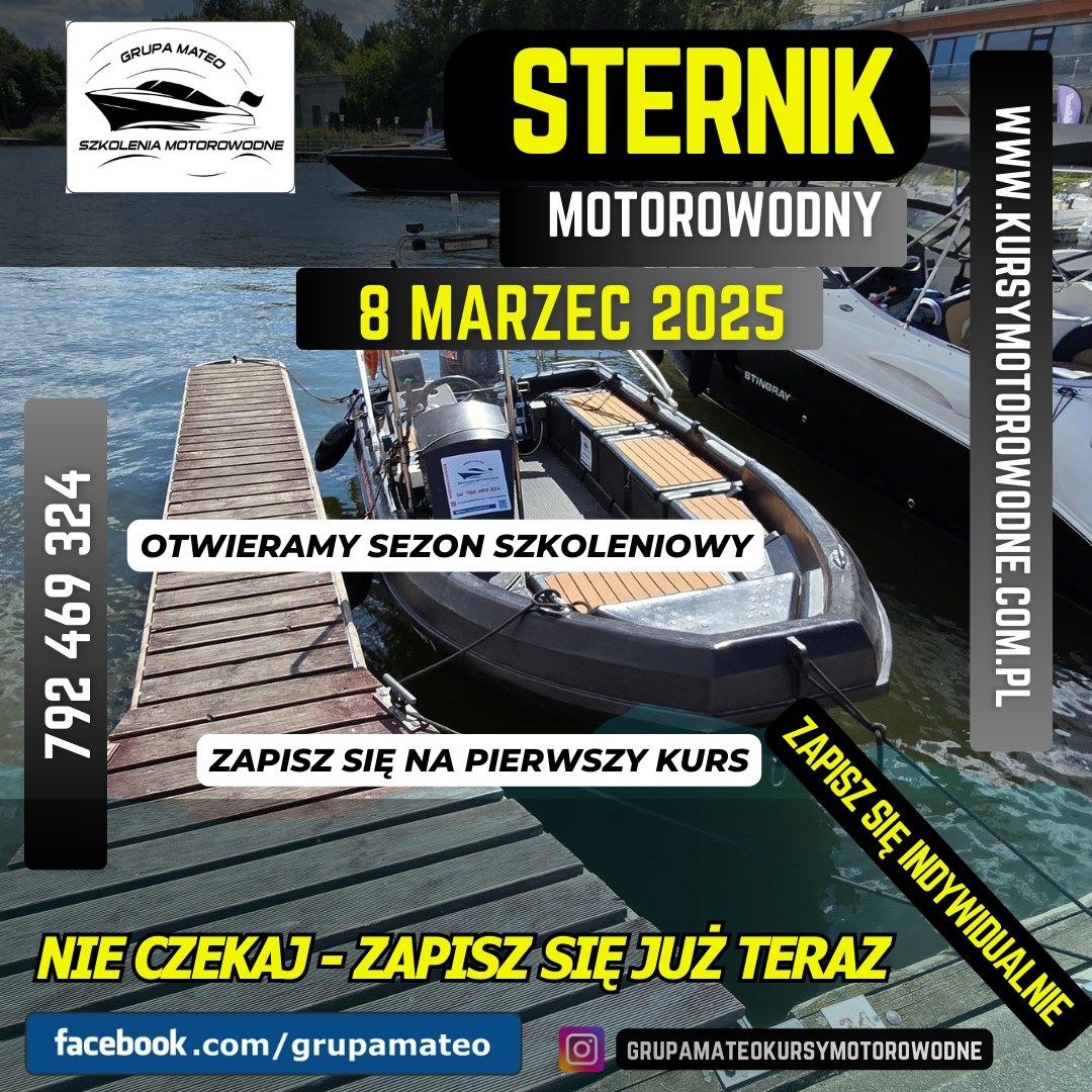 Poczatek sezonu szkoleniowego. Kurs na patent sternika motorowodnego