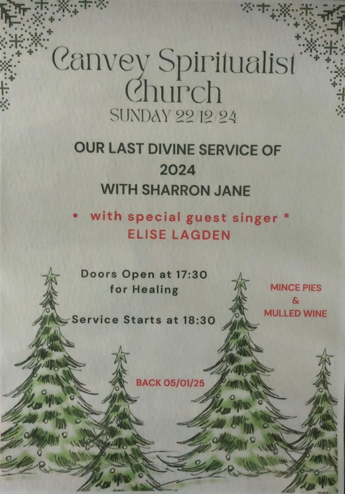 Our Last Divine Service for 2024 with Sharron Jane & Special Guest - 22nd December 2024