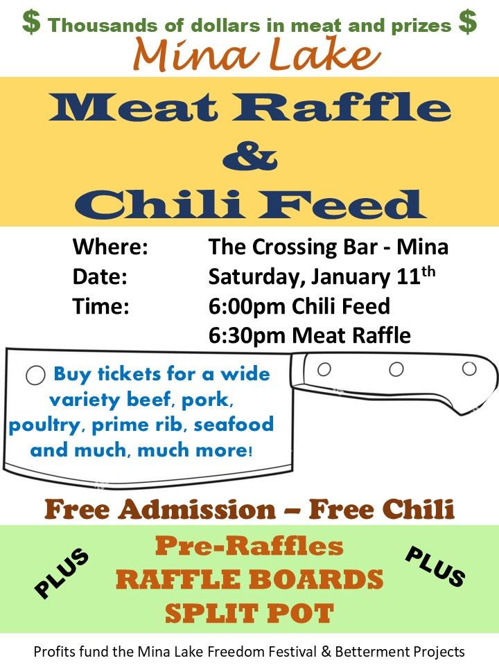 Mina Lake Annual Meat Raffle & Chili Feed