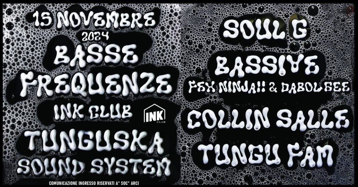 BASSE FREQUENZE #4 \u272e Tunguska Hi-Fi + Soul G + Bassive + Colin Salle \u272e INK CLUB