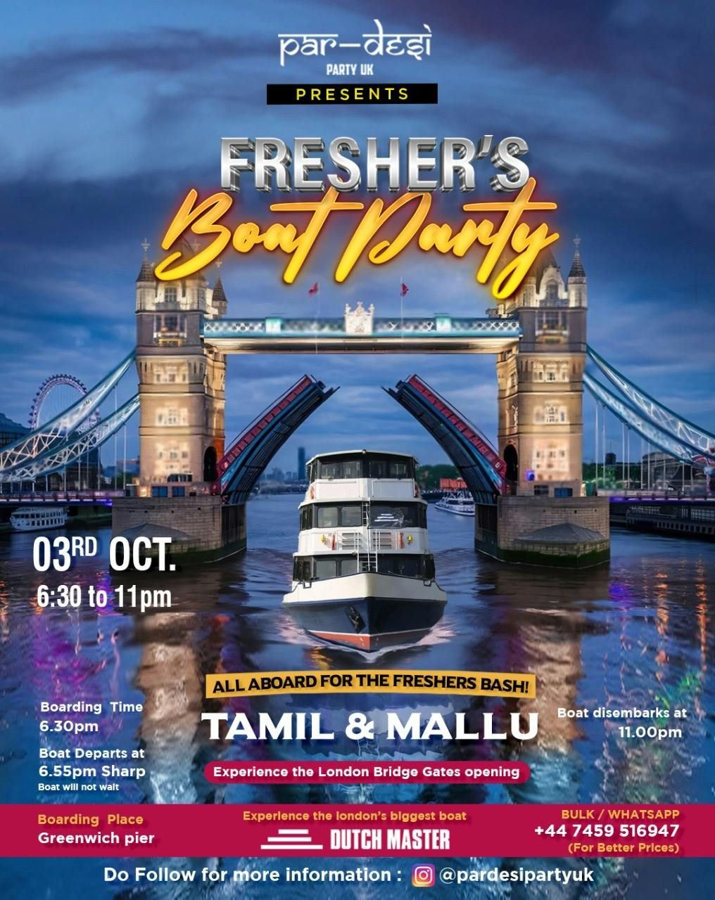 \ud83d\udea2 Fresher\u2019s Boat Party \u2013 Tamil &amp; Mallu \ud83c\udf0a