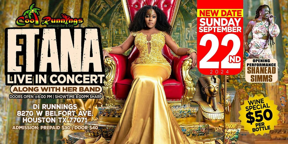 Etana LIVE with her band at Cool Runnings Jamaican Grill Houston September 22