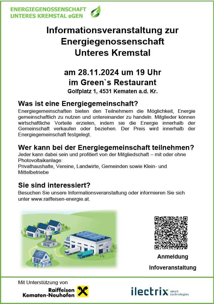 Infoveranstaltung Energiegenossenschaft Unteres Kremstal eGen