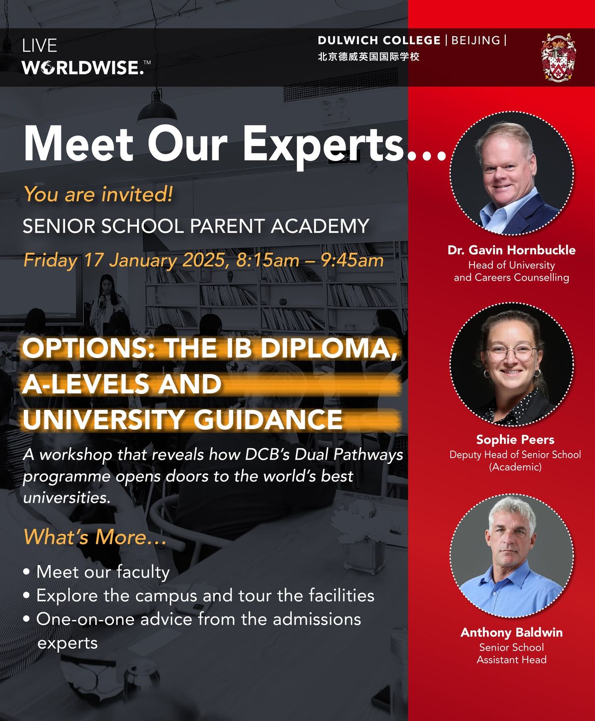 Senior School Parent Academy | OPTIONS: THE IB DIPLOMA, A-LEVELS AND UNIVERSITY GUIDANCE