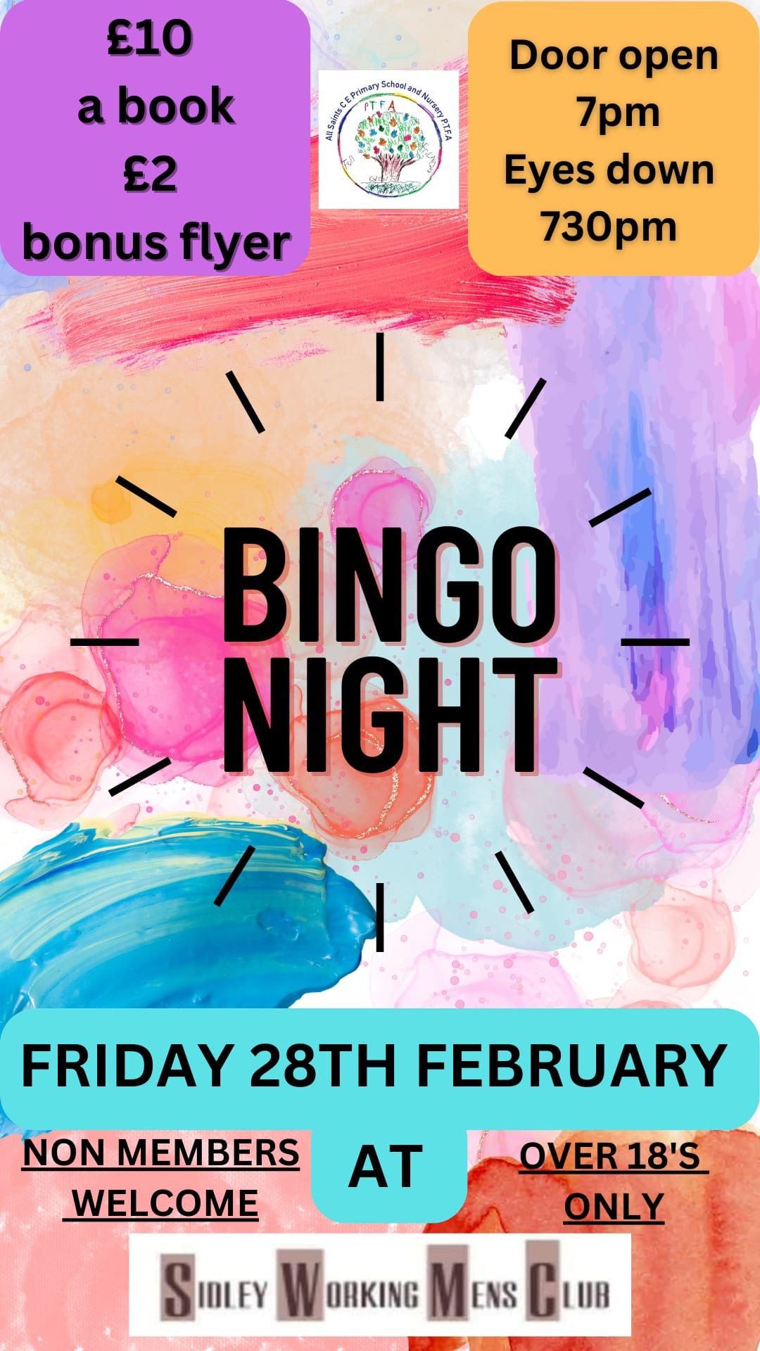 Adults only Charity Bingo Night @ Sidley Working Mens Club 