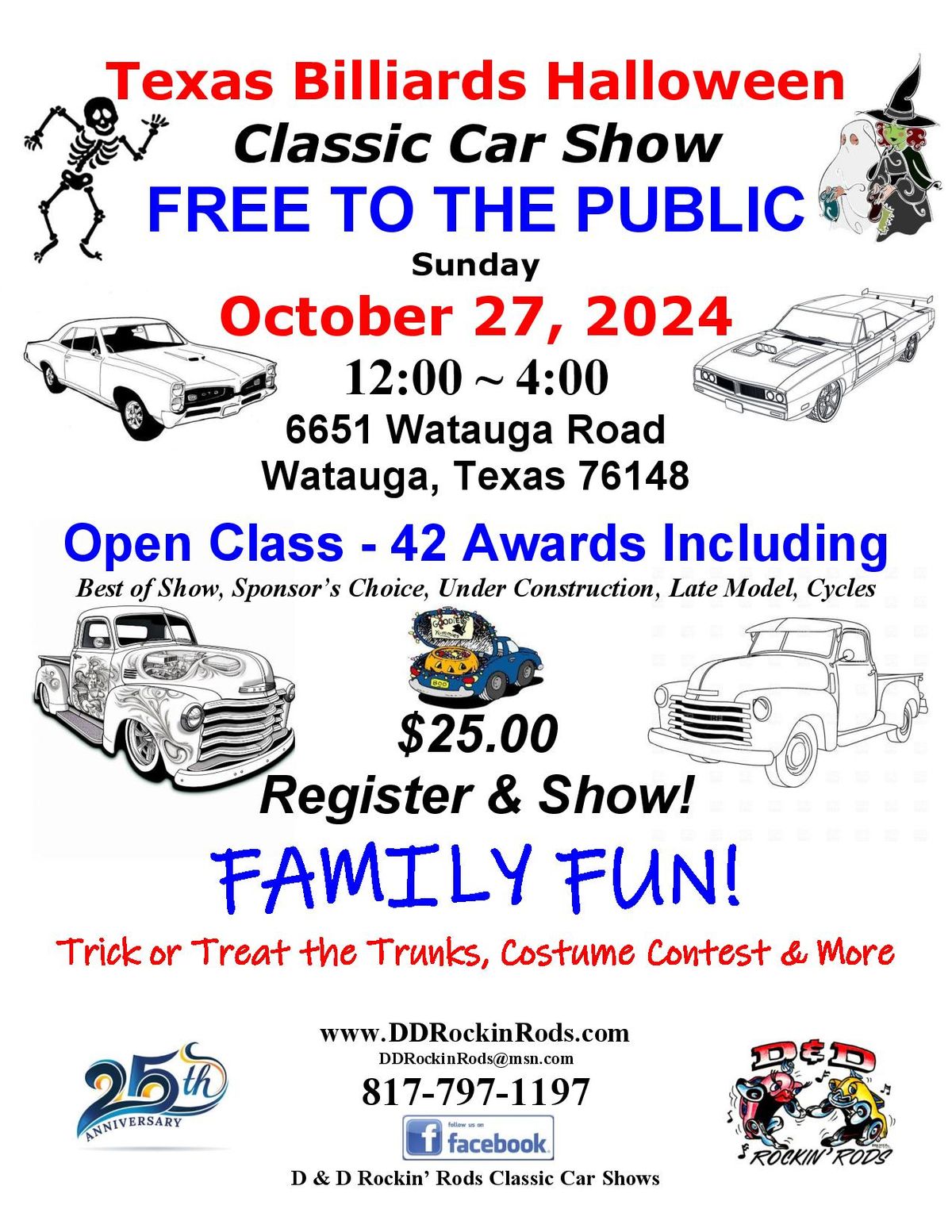 Texas Billiards Halloween Classic Car Show