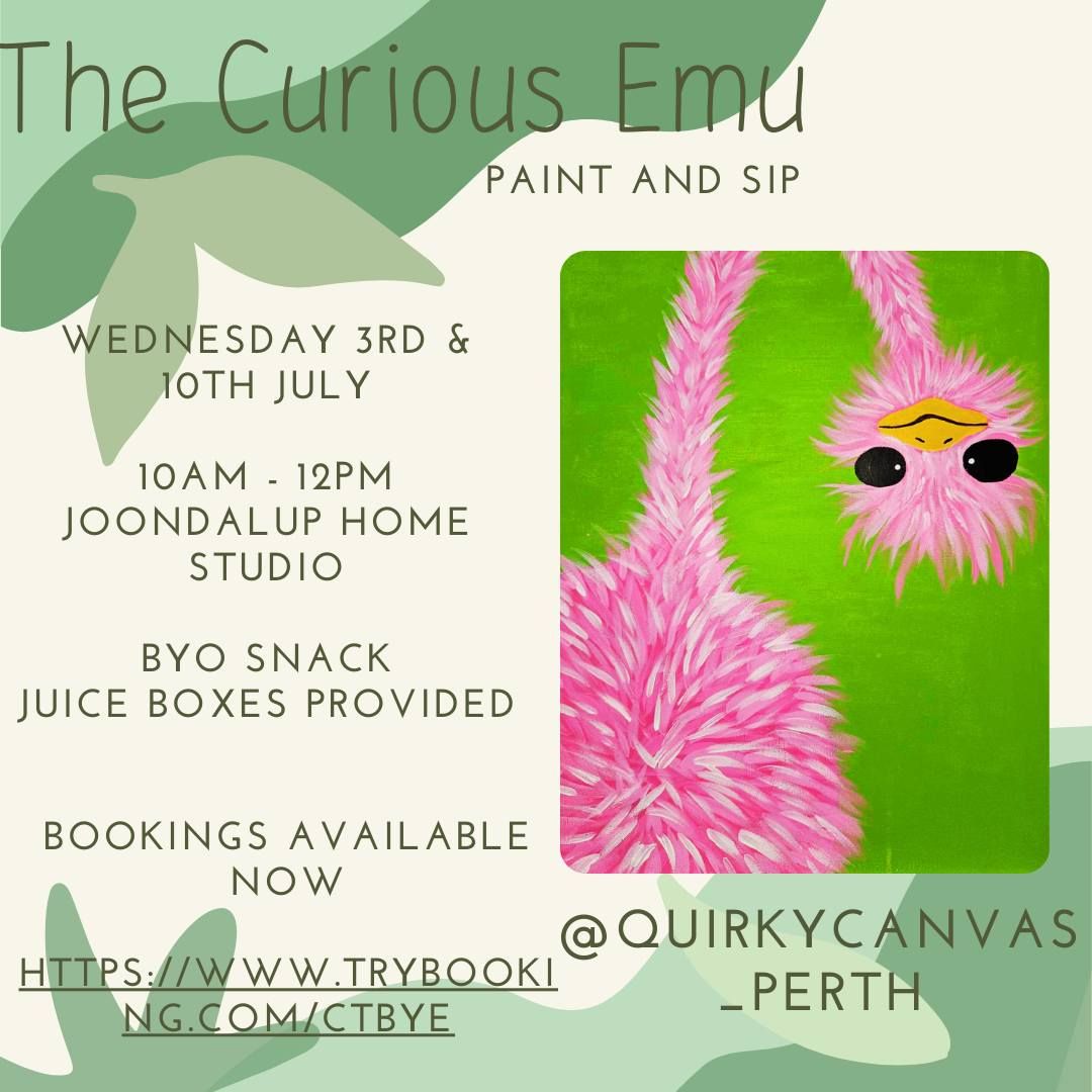 School Holiday Paint and Sip: Curious Emu