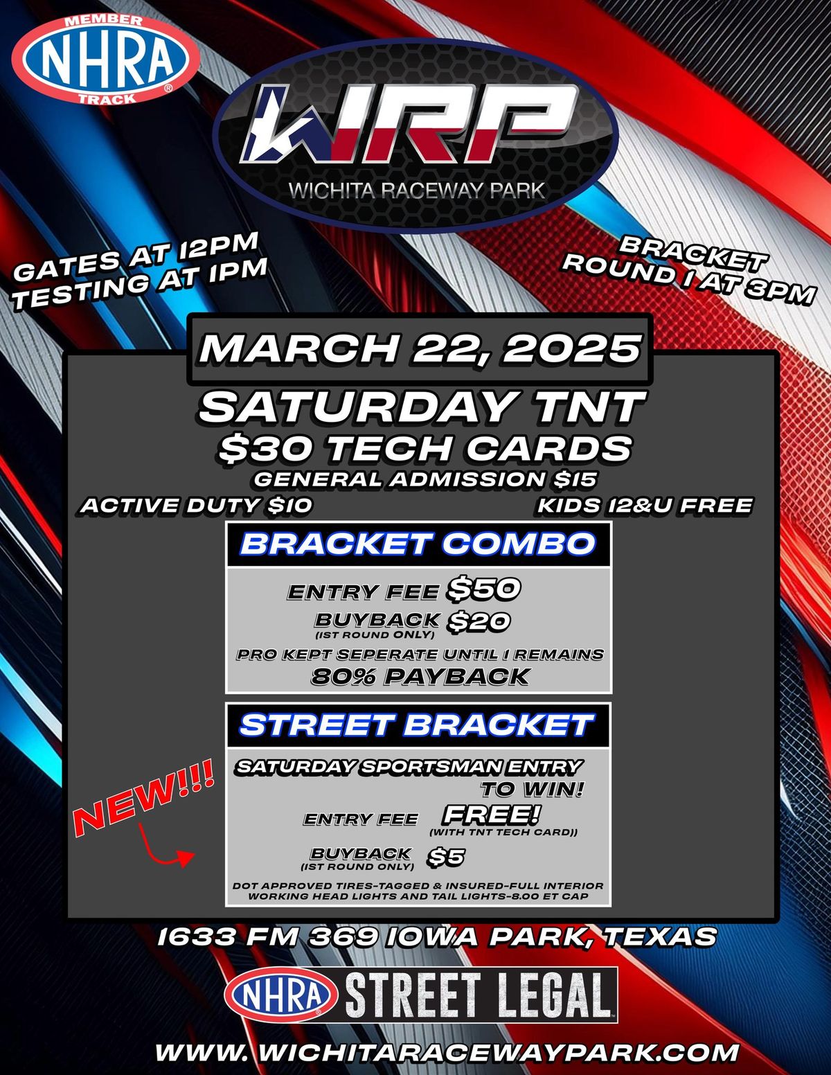 Wichita Raceway Park Test & Tune \u2013 Saturday, March 22nd!