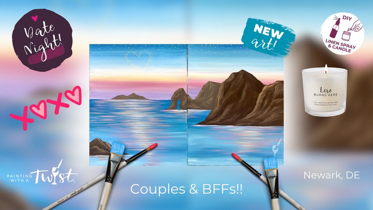 Paint & Sip\/Couples & BFFs: Adrift in Love (Candle & Other Add-Ons)