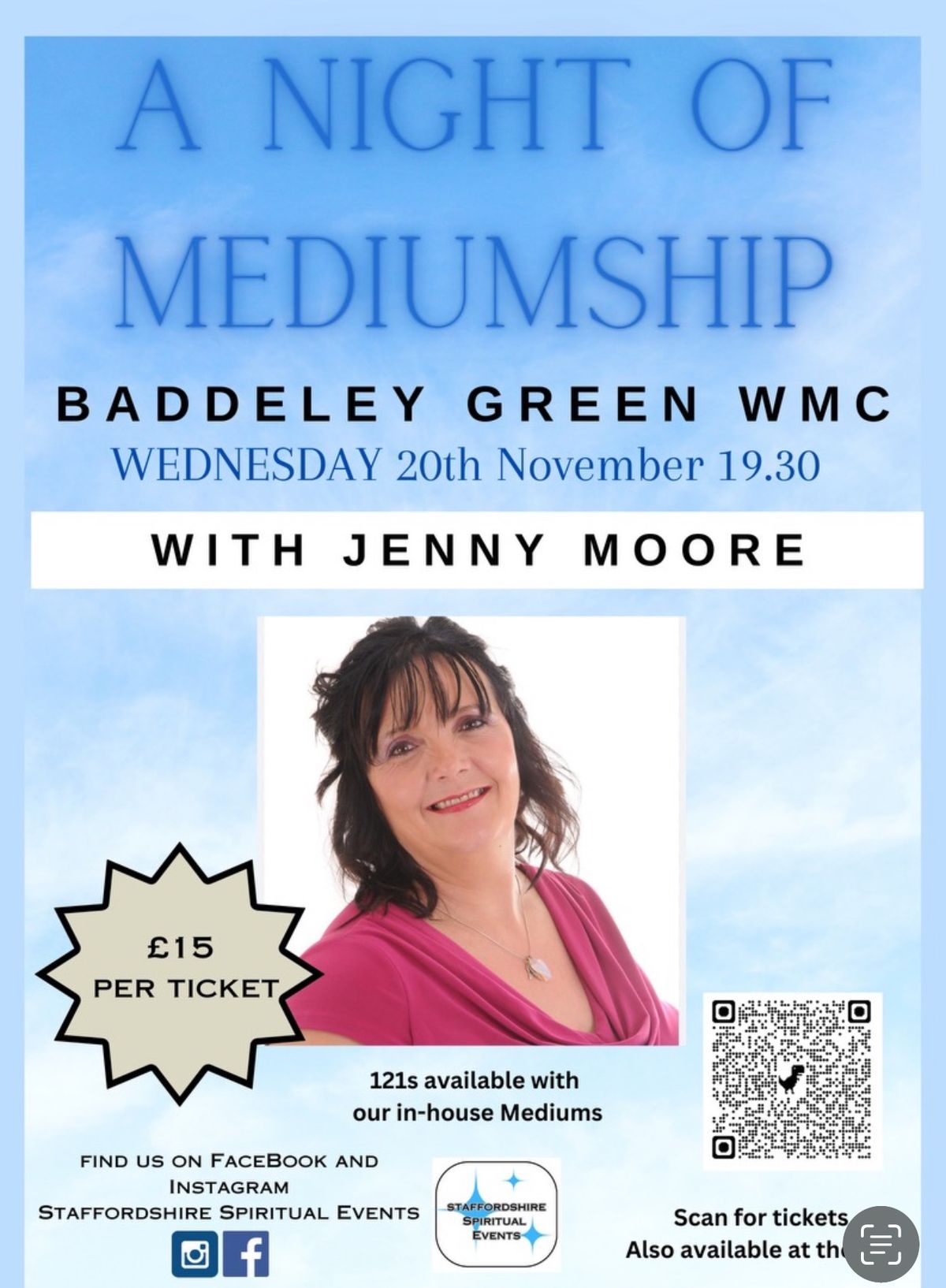 SSE Presents - An evening of Mediumship with Jenny Moore Medium