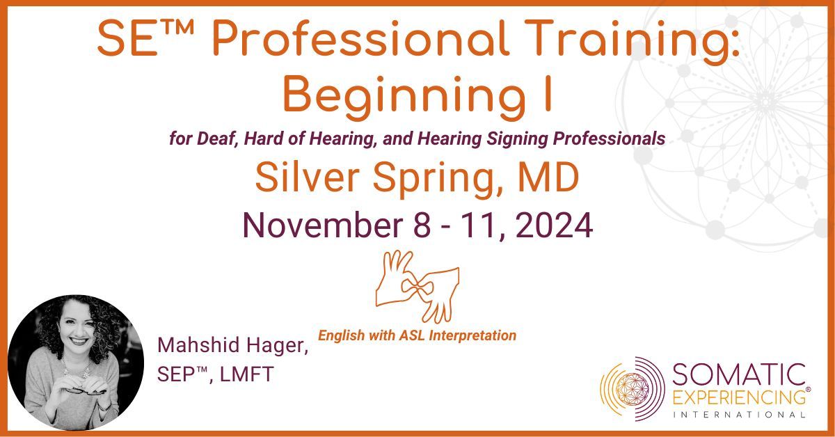 SE Professional Training: Silver Spring, MD - Beginning I - September 20-23, 2024