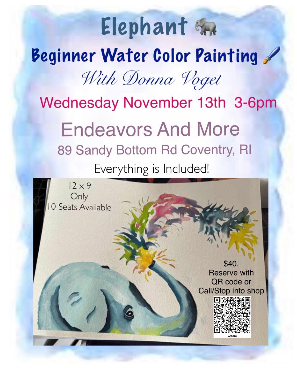 Elephant Beginner Water Color Class with Donna Vogel