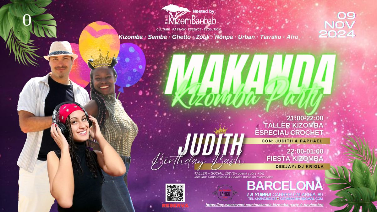 MAKANDA KIZOMBA PARTY (MENSUAL) | DJ KRIOLA | 9 NOV 2024 | BARCELONA by KizomBaobab