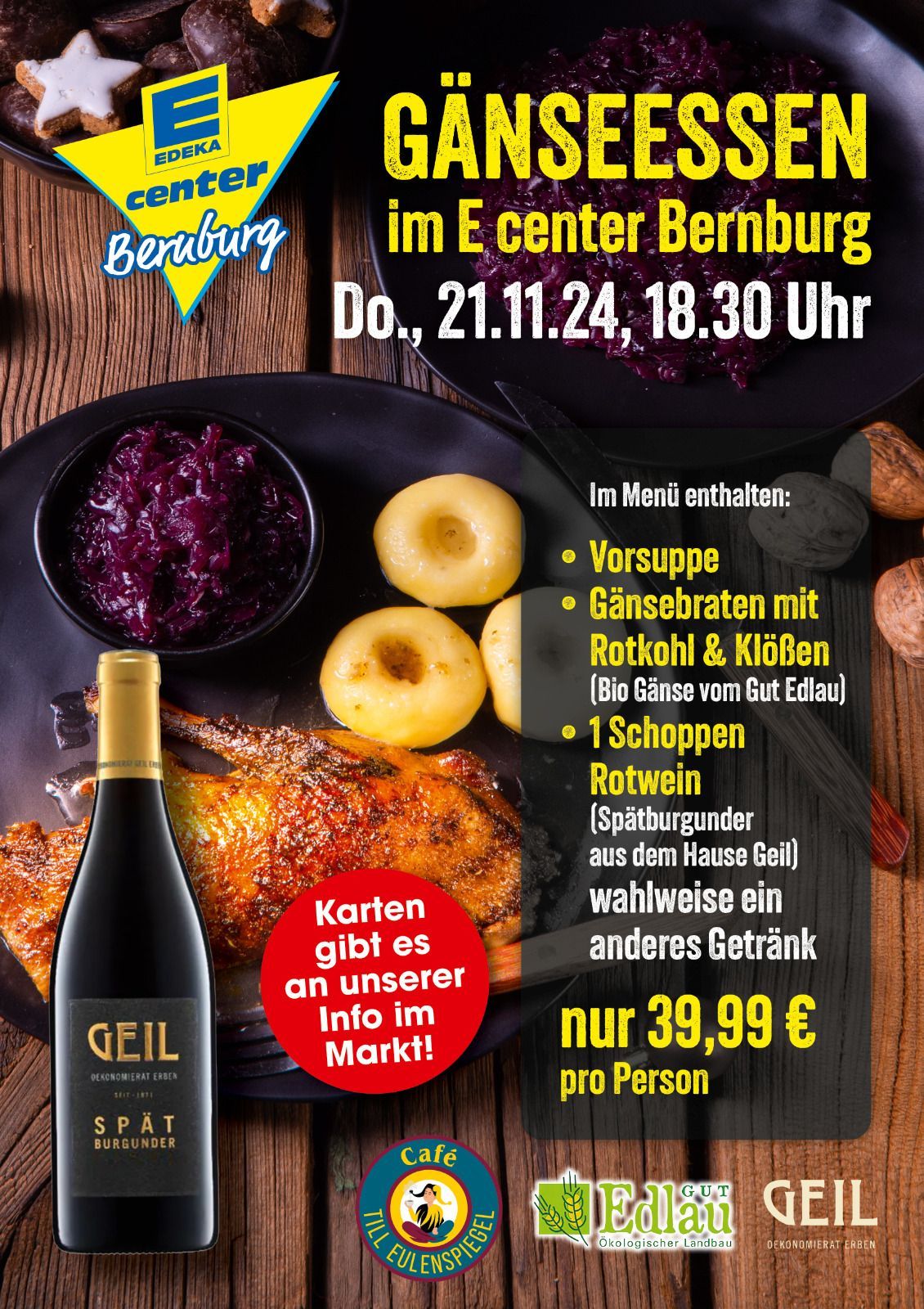 G\u00e4nseessen im E center Bernburg 