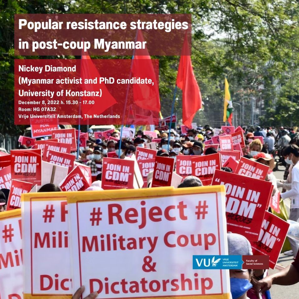 Amsterdam Anthropology Lecture Series -  Popular resistance strategies  in post-coup Myanmar