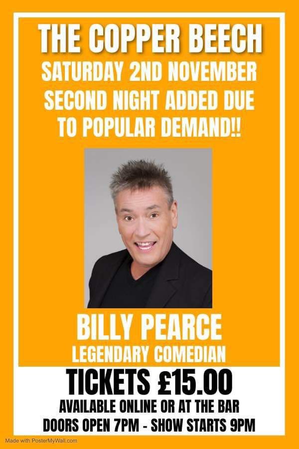 Billy Pearce 2 night comedy event! 