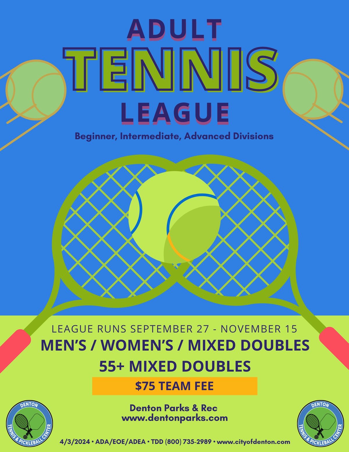 Adult Doubles Tennis League