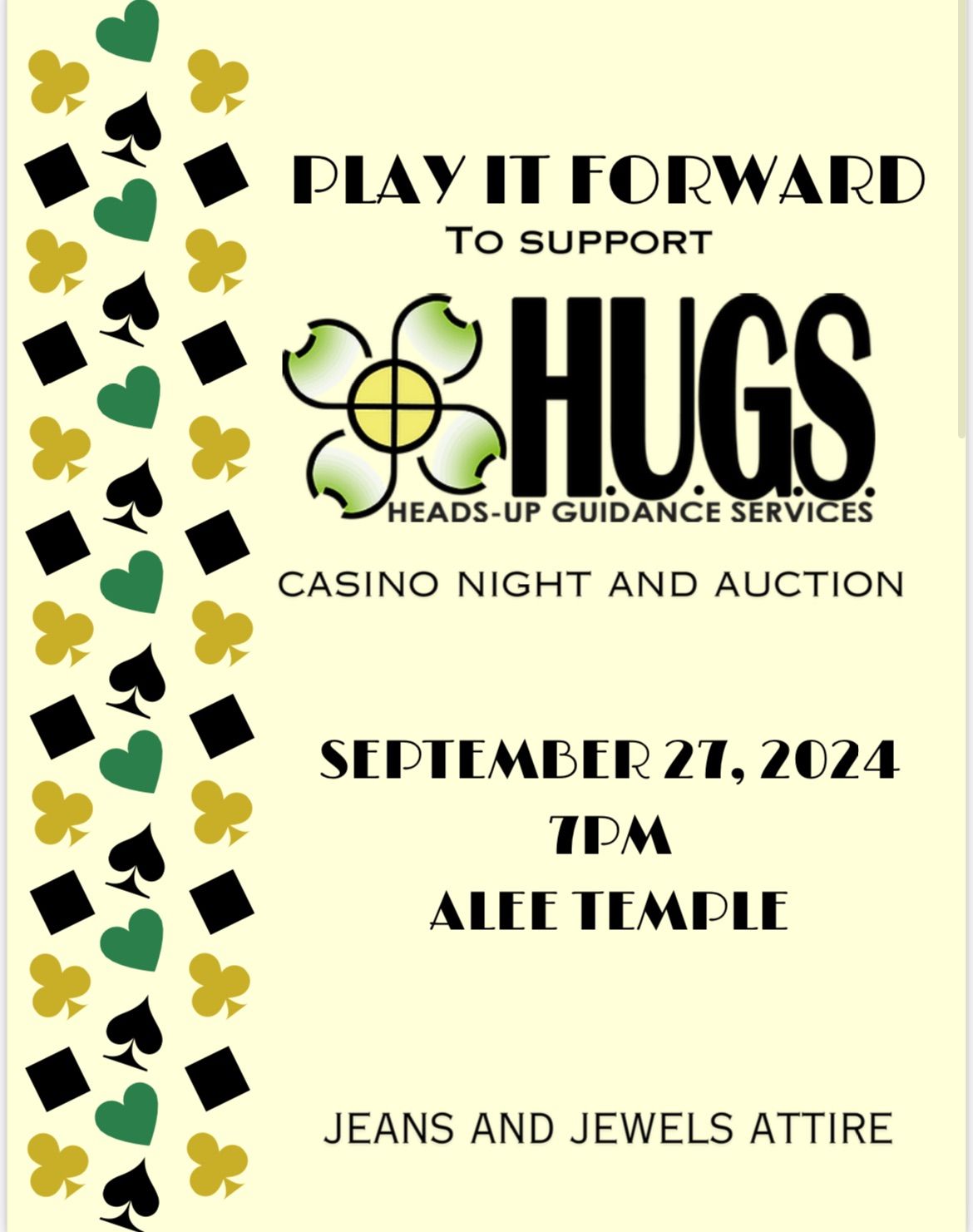 Play it Forward to Support HUGS Casino Night & Auction 