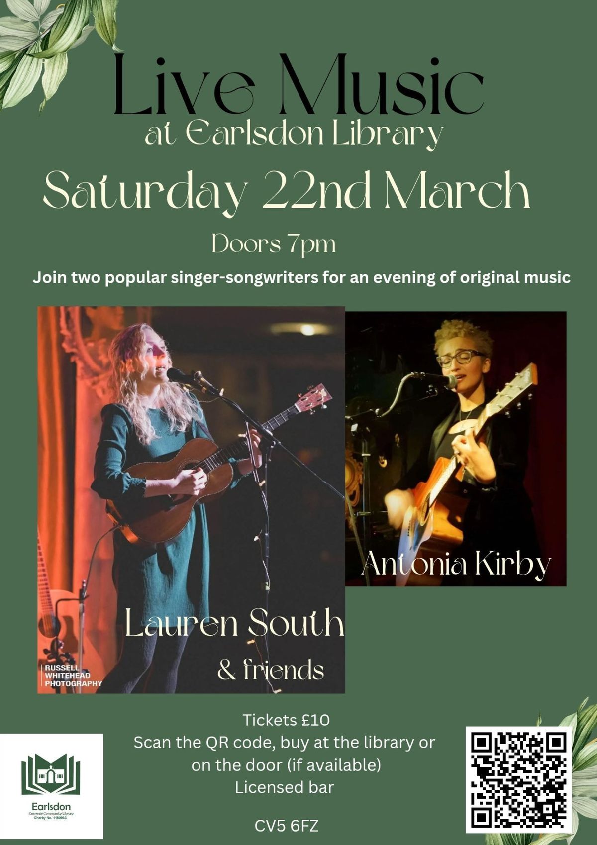 Live Music at Earlsdon Library - Lauren South & Friends