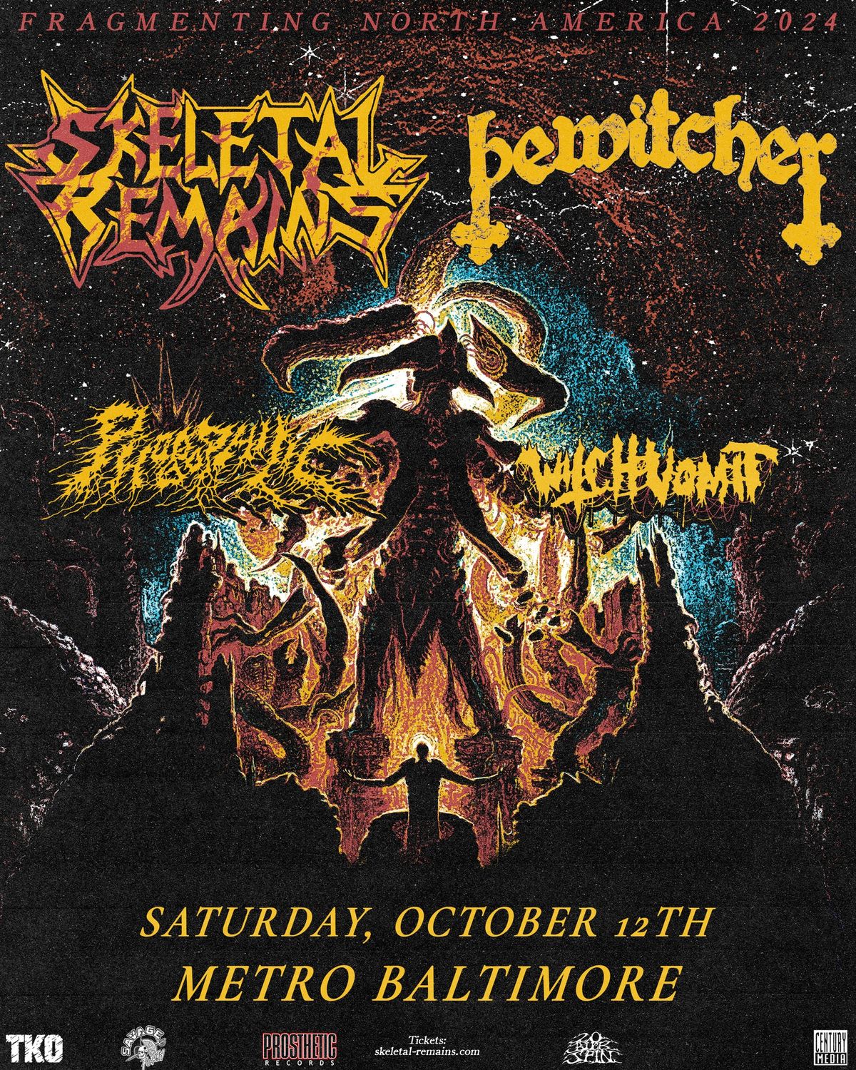 SKELETAL REMAINS & BEWITCHER w\/ Phobophilic and Witch Vomit @ Metro Baltimore 