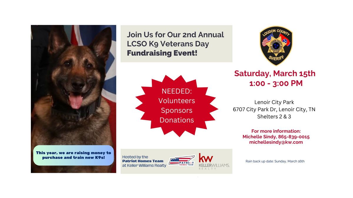 2nd Annual K-9 Veterans Day Fundraiser for the LCSO K-9 Unit