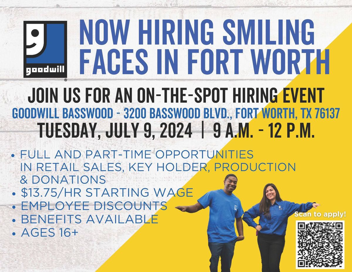 Goodwill Basswood Hiring Event