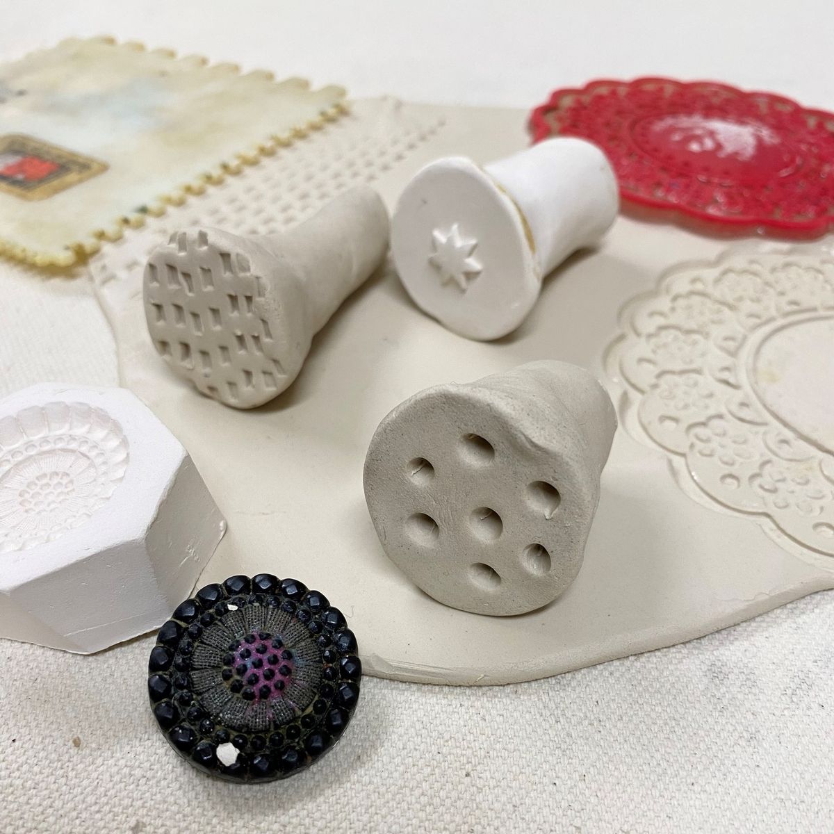 Ceramic Stamp Making with Found Objects: A Demonstration