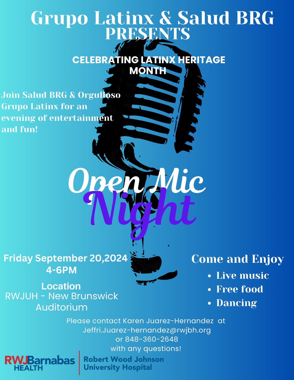 Open Mic Night in Honor of Latinx Heritage Month