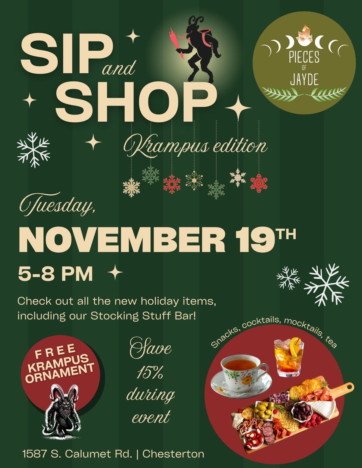 Sip and Shop: Krampus Edition at Pieces of Jayde