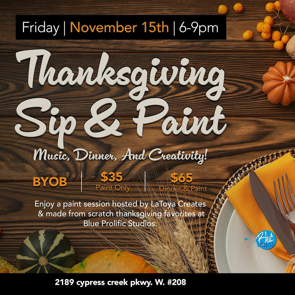 Thanksgiving Paint & Sip