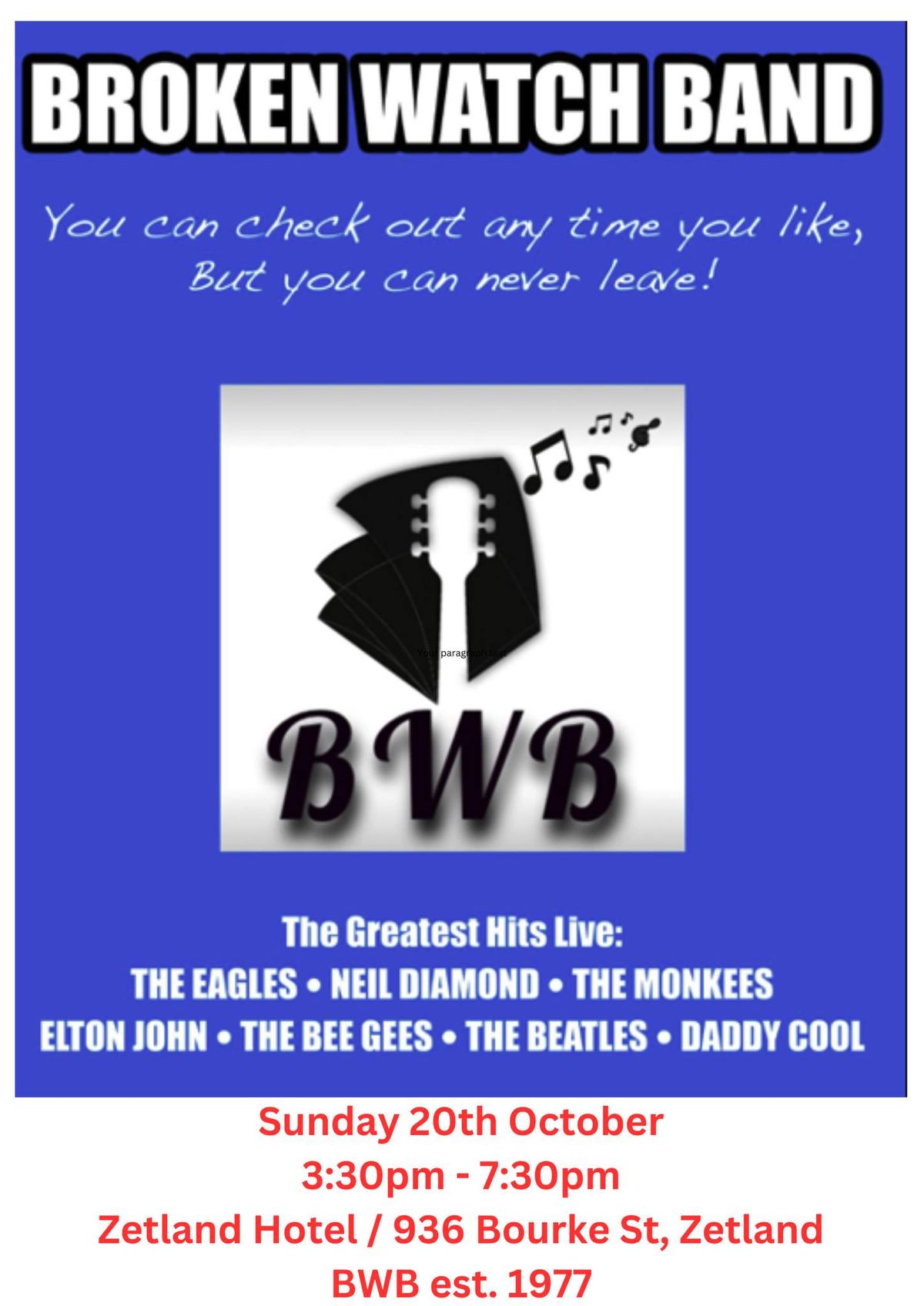 BWB: The Greatest Hits Live