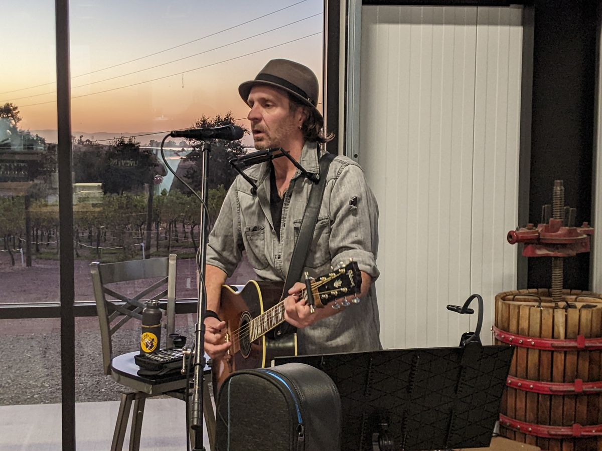 Live music featuring S.R. Laws at Live Vine vineyard and winery.